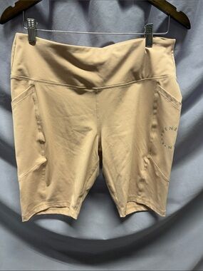 BCBGeneration Peach High-Rise Bike Shorts with Side Pockets